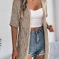 Openwork Open Front Half Sleeve Cardigan