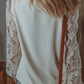V Neck Lace Balloon Sleeve Blouse