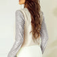Sequin V-Neck Long Sleeve Blouse