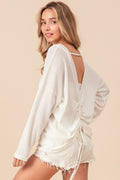 BiBi Waffled Backless Drawstring T-Shirt - Brand BiBi *