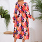 Full Size Printed Long Sleeve Midi Dress