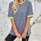 Lovelet Striped Round Neck Half Sleeve T-Shirt