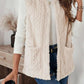 Fuzzy Open Front Vest with Pockets