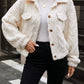 Button Up Long Sleeve Fuzzy Outerwear