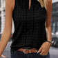 Solid Notched Sleeveless Blouse