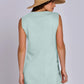 Mandy Side Slit Round Neck Tank and Shorts Sweater Set