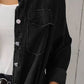 Full Size Pocketed Button Up Long Sleeve Denim Jacket