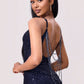 Split Sequin Backless Maxi Cami Dress