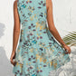 FAM-FAM Printed V-Neck Sleeveless Mini Dress
