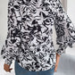 Printed Collared Neck Lantern Sleeve Shirt
