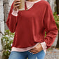 Contrast Round Neck Long Sleeve Sweatshirt