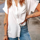 Pocketed Collared Neck Short Sleeve Shirt