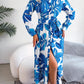 Tied Button Up Long Sleeve Dress
