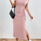 Tied Striped Round Neck Short Sleeve Tee Dress