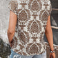 Printed Short Sleeve Blouse