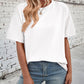 Lovelet Exposed Seam Round Neck Half Sleeve T-Shirt