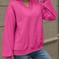 V-Neck Long Sleeve Dropped Shoulder Sweatshirt
