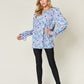 Double Take Full Size Printed Flounce Sleeve Blouse