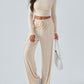 Devine Round Neck Long Sleeve Top and Pants Set
