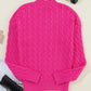 Cable-Knit Mock Neck Long Sleeve Sweater