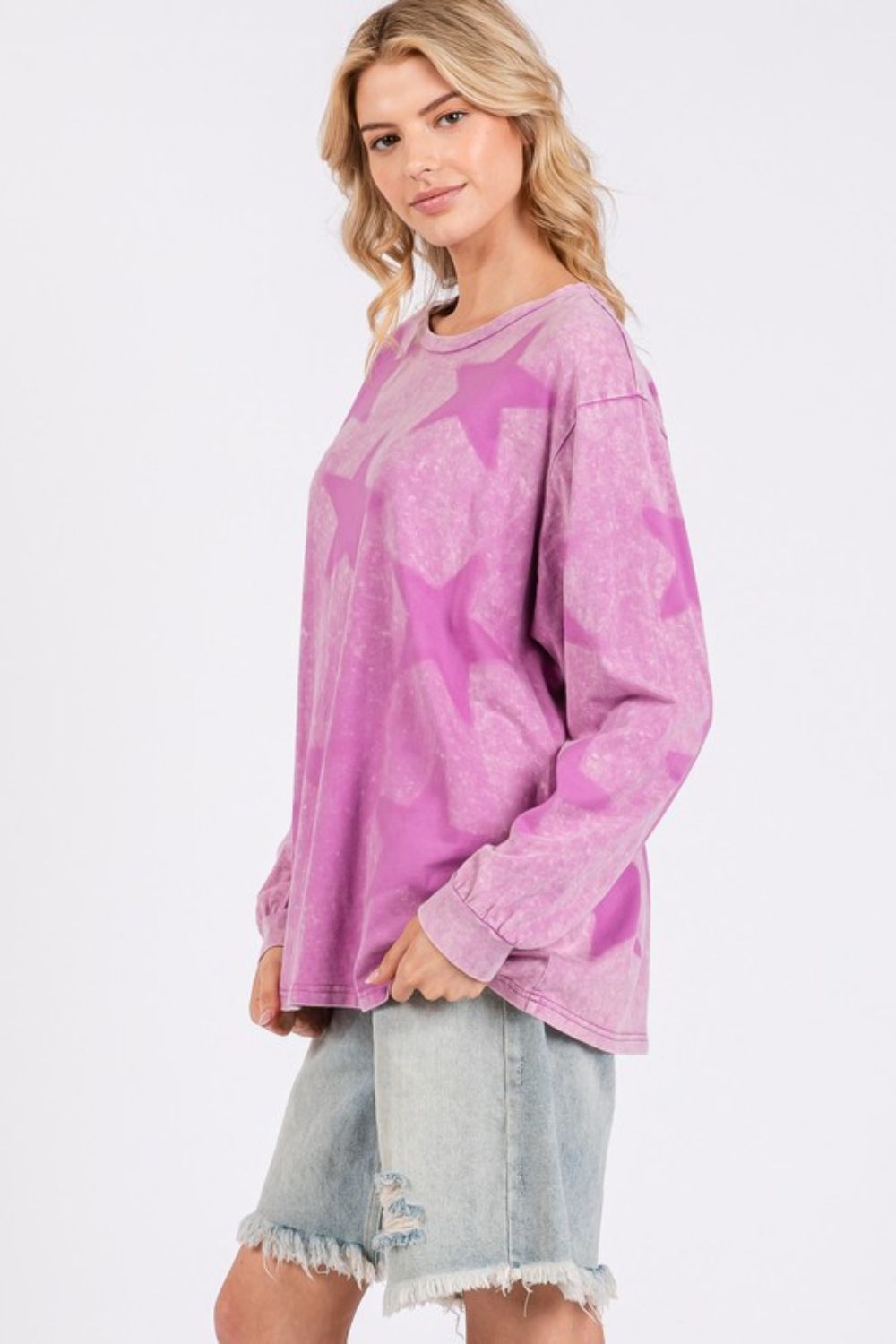 SAGE + FIG Mineral Wash Star Pattern T-Shirt *