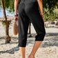 Pocketed Elastic Waist Capris