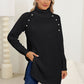 Slit Turtleneck Long Sleeve Sweater