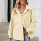 Collared Neck Long Sleeve Dropped Shoulder Shirt