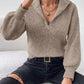 Honey Half Zip Dropped Shoulder Sweater