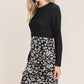 BOMBOM Leopard Color Block Knit Dress
