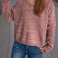 Heathered V-Neck Long Sleeve Sweater
