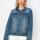 RISEN Full Size Distressed Button Up Jacket