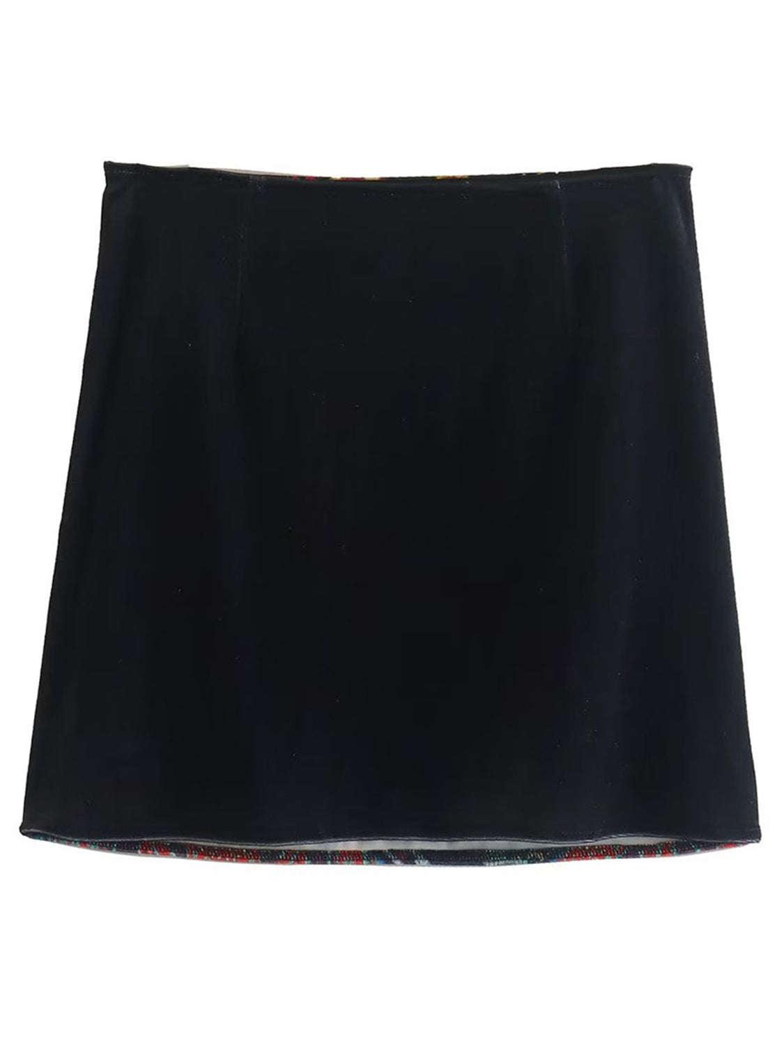 Black SoCute Printed Zip Mini Skirt