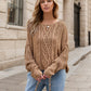Round Neck Dropped Shoulder Long Sleeve Sweater