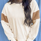 Slit Color Block Long Sleeve Sweatshirt