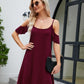 Ruffled Scoop Neck Mini Dress