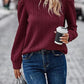 Textured Round Neck Long Sleeve Sweatshirt