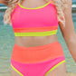SummerBea Color Block Scoop Neck Two-Piece Swim Set