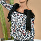 BiBi Leopard Shoulder Tie Long Sleeve Top - Brand BiBi