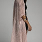Openwork Open Front Three-Quarter Sleeve Cover Up