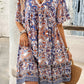 BeyondCute Printed V-Neck Half Sleeve Mini Dress