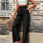 Tied High Waist Wide Leg Pants with Pockets