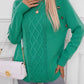 Decorative Button Round Neck Raglan Sleeve Sweater