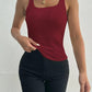 Lace Detail Square Neck Wide Strap Tank
