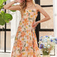 ADORA Smocked Back Floral Adjustable Strap Midi Dress