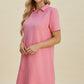 Double Take Full Size Texture Short Sleeve Dress