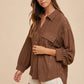 Annie Wear Openwork Button Down Drop Shoulder Shirt