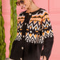 BiBi Ethnic Pattern Button Up Knit Cardigan - Brand BiBi