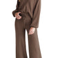 Round Neck Long Sleeve Top and Pants Set