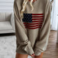 Devine US Flag Round Neck Long Sleeve Knit Top